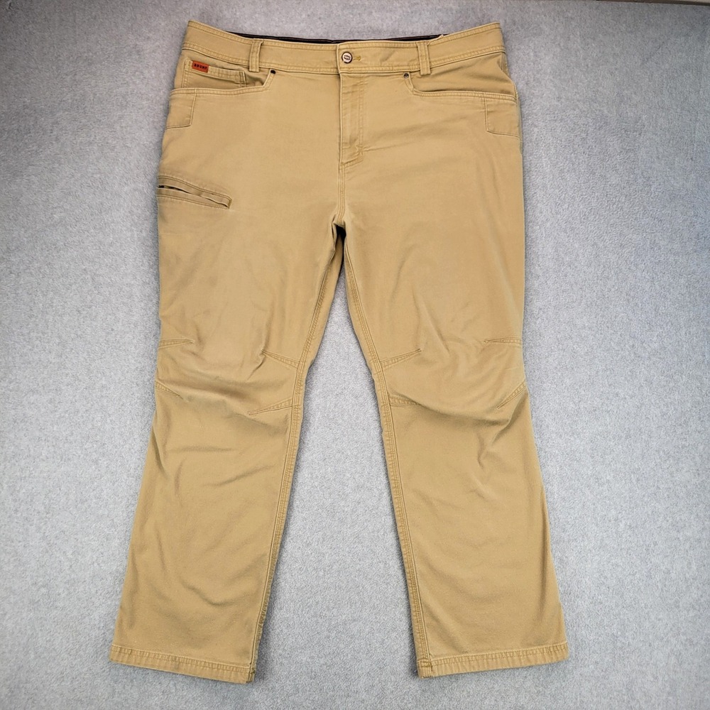 Brunt Work Pants Men Fit 40x28 Tan Utility Canvas Zipper Pocket